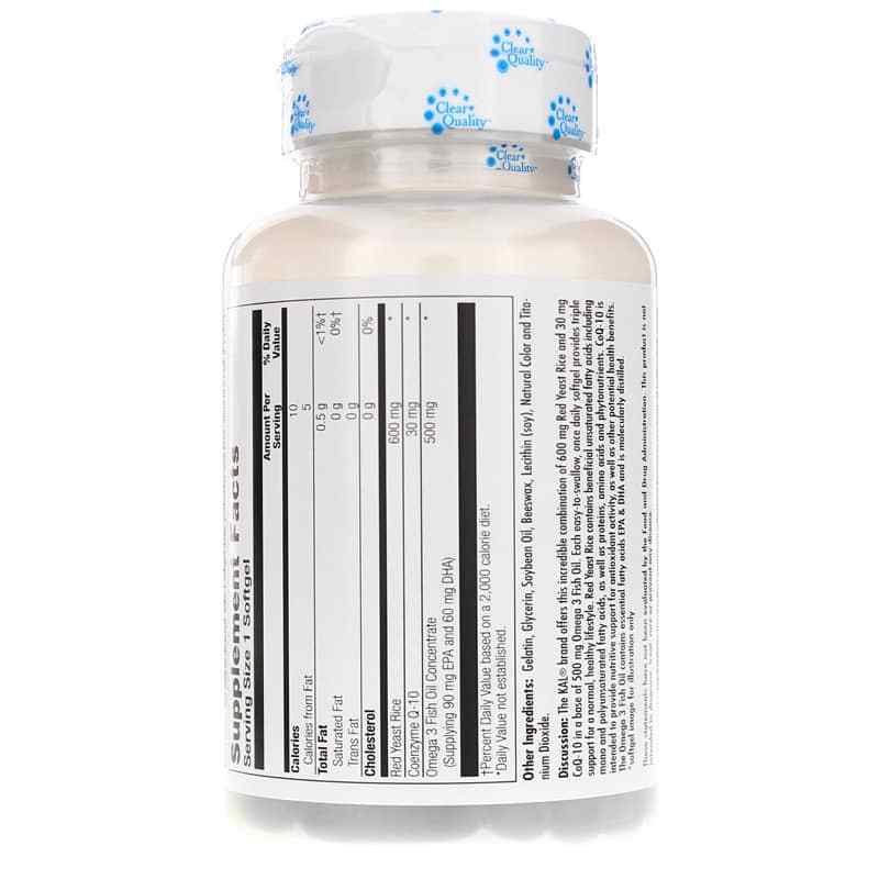 Red Yeast Rice CoQ-10 Omega 3 ActivGels, by Kal, image #3