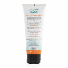 White tube of Redmond Clay facial mud with silver, featuring teal and orange text and black cap.