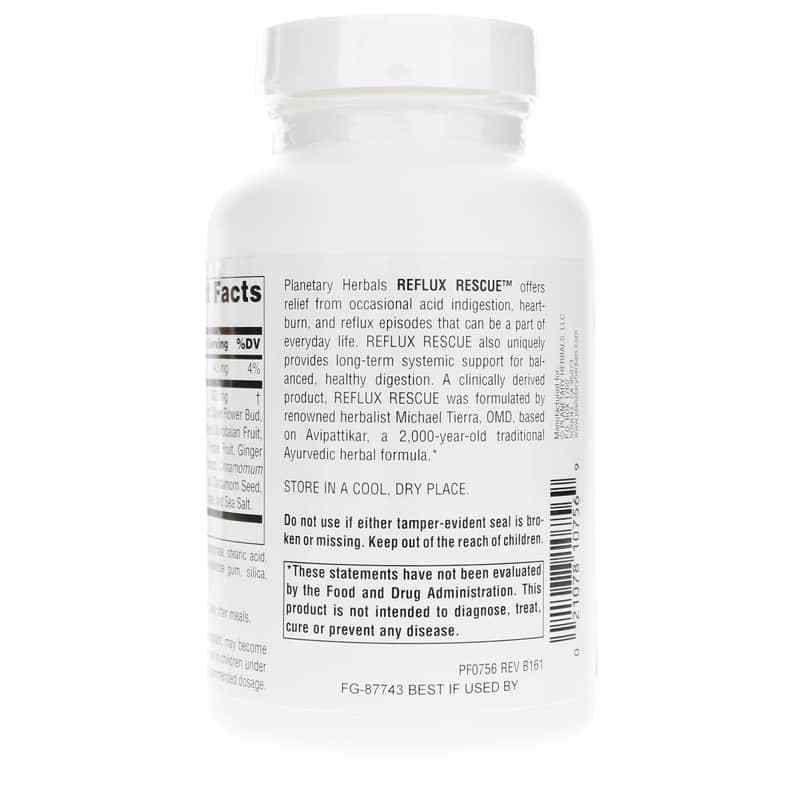 Reflux Rescue, 120 Tablets, by Planetary Herbals, image #3