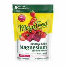 Relax + Calm Magnesium Soft Chews, Strawberry, 30 Chews, by Megafood