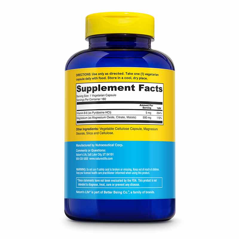 Renewing Magnesium 500 Mg, 180 Veg Capsules, by Natures Life, image #3