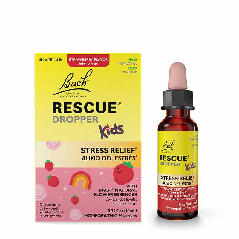 Rescue Kids Dropper Non-Alcohol, Strawberry, 10 Ml, by Bach Flower Remedies