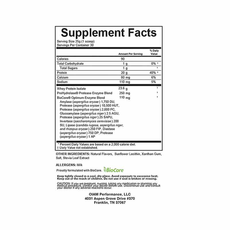 Restore - Whey Protein, Vanilla, 26.5 Oz, by OIAM Performance, image #2