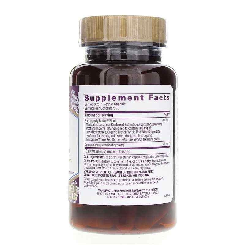 Resveratrol 100 Mg, 30 Veg Capsules, by Reserveage Nutrition, image #2