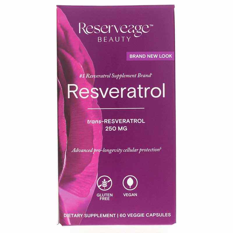 Resveratrol 250 Mg, 60 Veg Capsules, by Reserveage Nutrition