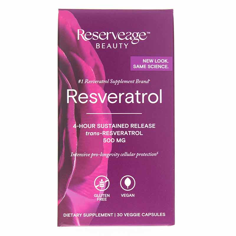 Resveratrol 500 Mg, 30 Veg Capsules, by Reserveage Nutrition