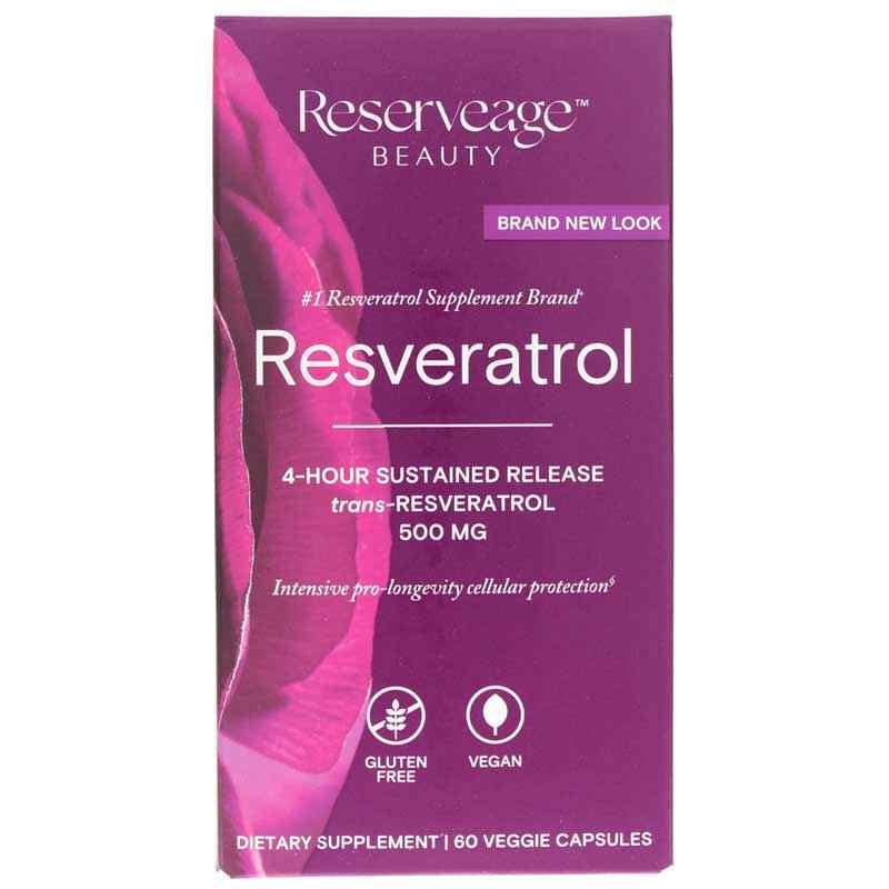 Resveratrol 500 Mg, 60 Veg Capsules, by Reserveage Nutrition
