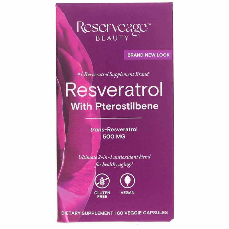 Resveratrol 500 Mg with Pterostilbene, by Reserveage Nutrition
