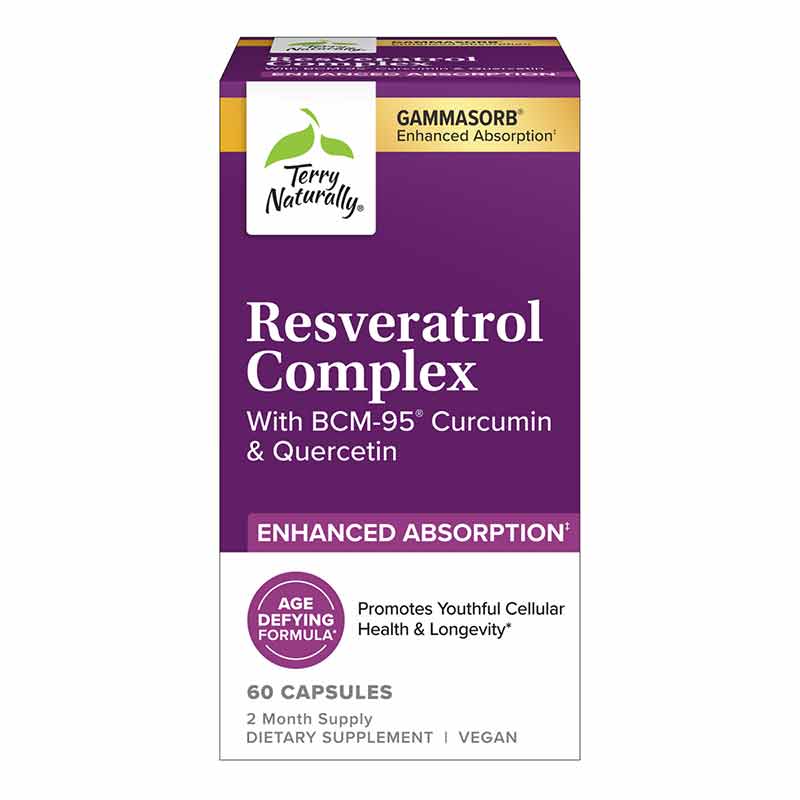 Resveratrol Complex with BCM-95 Curcumin & Quercetin, 60 Capsules, by Terry Naturally