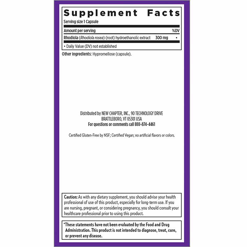 Rhodiola Force 300, 30 Veg Capsules, by New Chapter, image #2