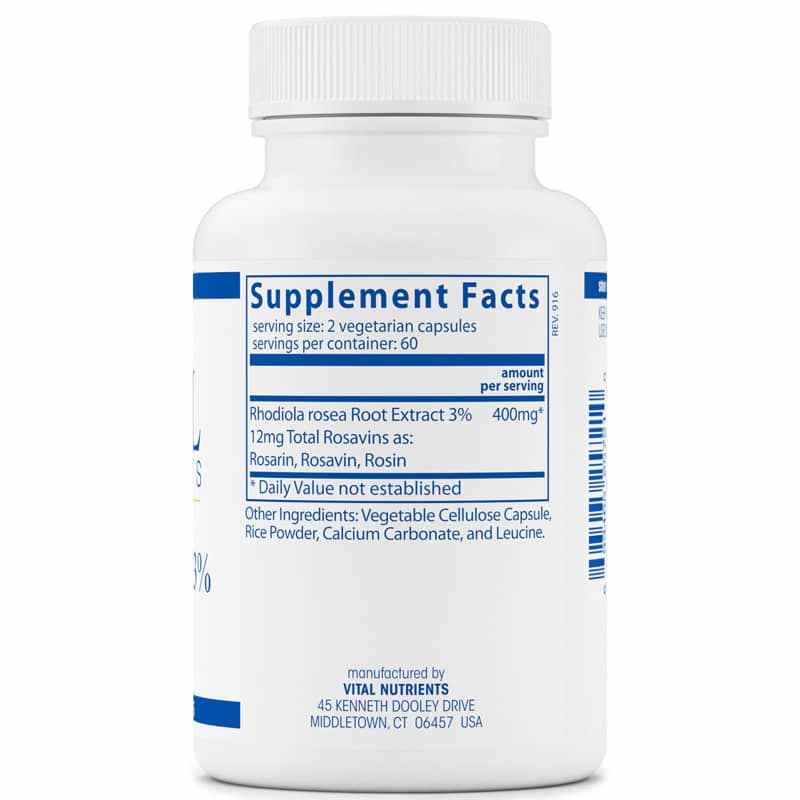 Rhodiola Rosea 3% 200 Mg, 120 Veg Capsules, by Vital Nutrients, image #2