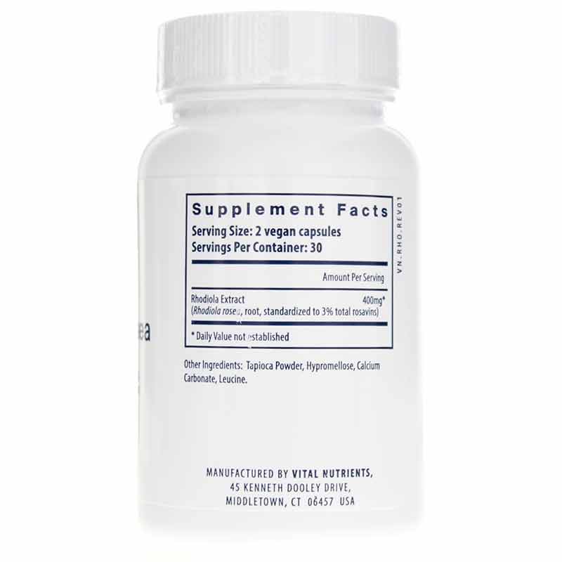 Rhodiola Rosea 3% 200 Mg, 60 Veg Capsules, by Vital Nutrients, image #2