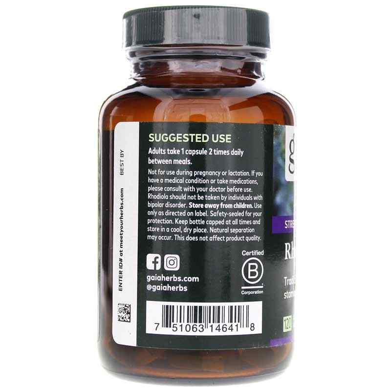 Rhodiola Rosea, 120 Liquid Phyto Caps, by Gaia Herbs, image #3
