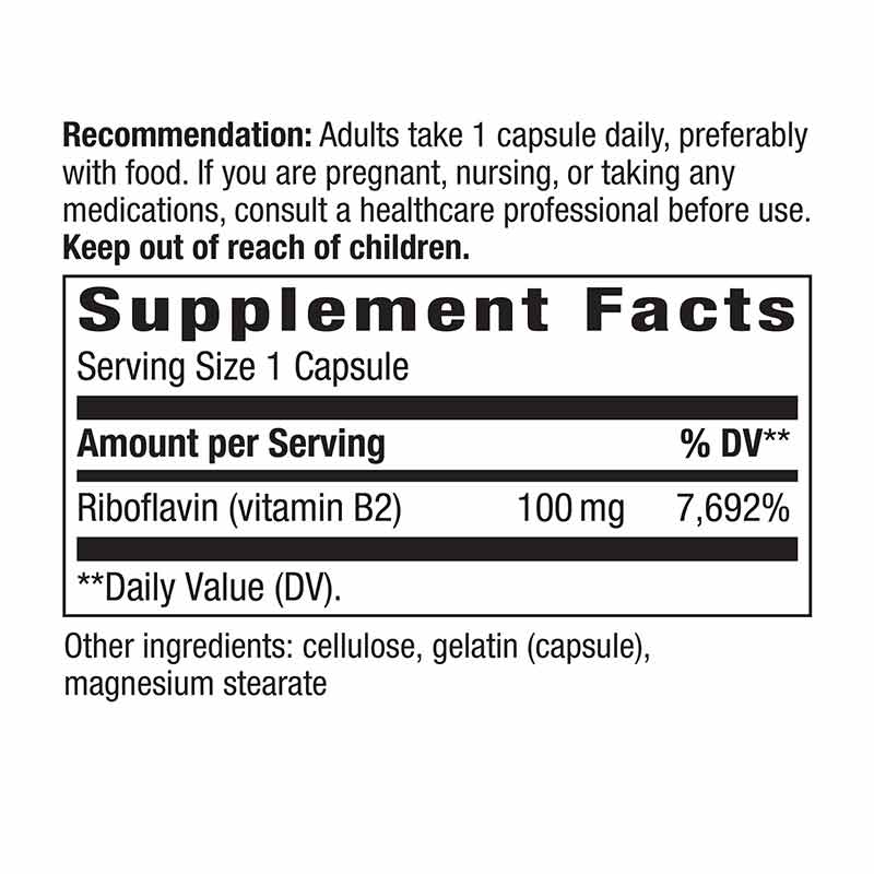 Riboflavin Vitamin B2 100 Mg, by Natures Way, image #2