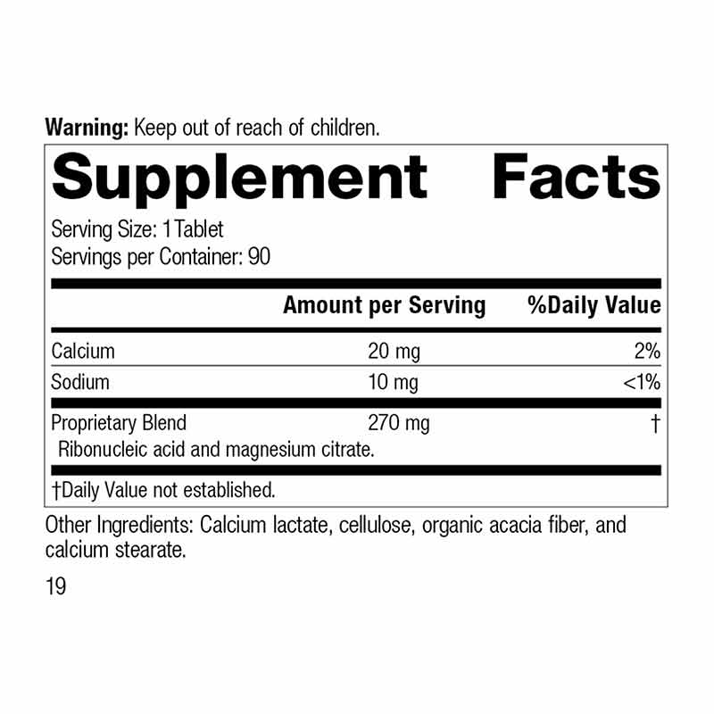 Ribonucleic Acid (RNA), 90 Tablets, by Standard Process, image #2