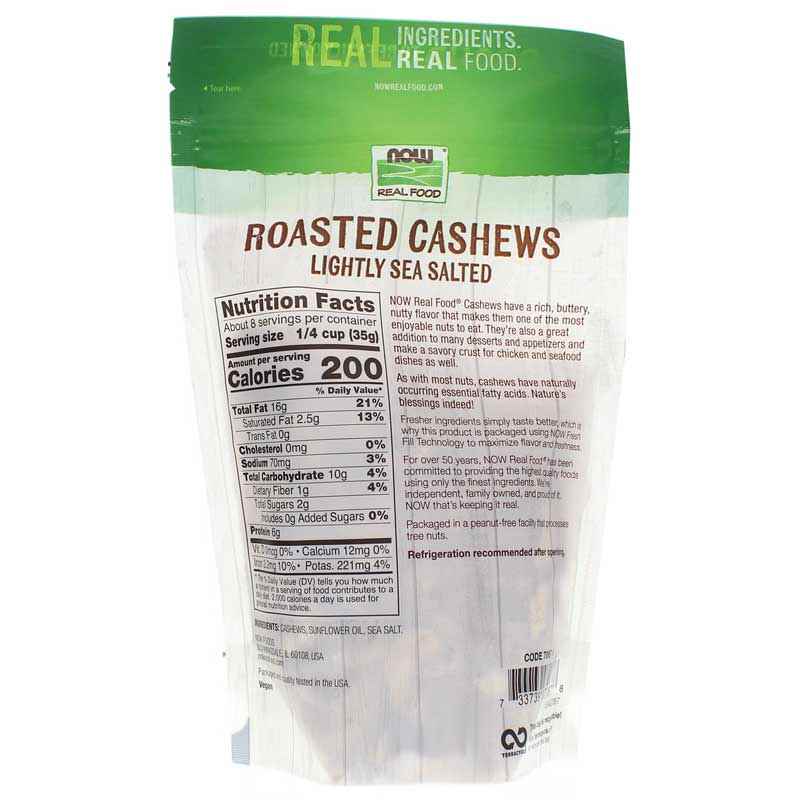 Roasted Cashews Lightly Sea Salted, by NOW Foods, image #2