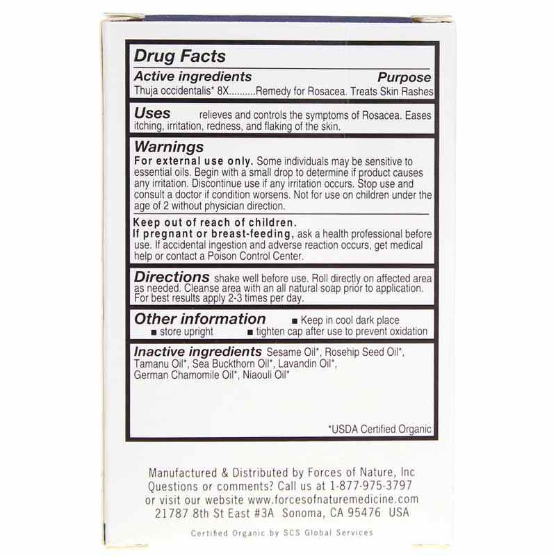 Rosacea Organic Medicine Roll On, by Forces Of Nature, image #3