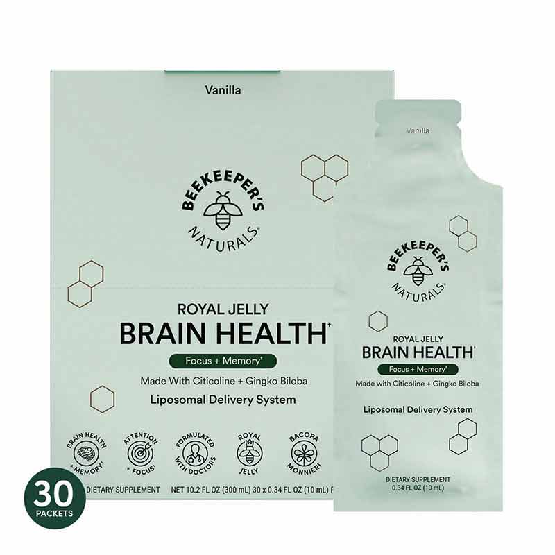 Royal Jelly Brain Health Liposomal, 30 Packets, by Beekeeper's Naturals