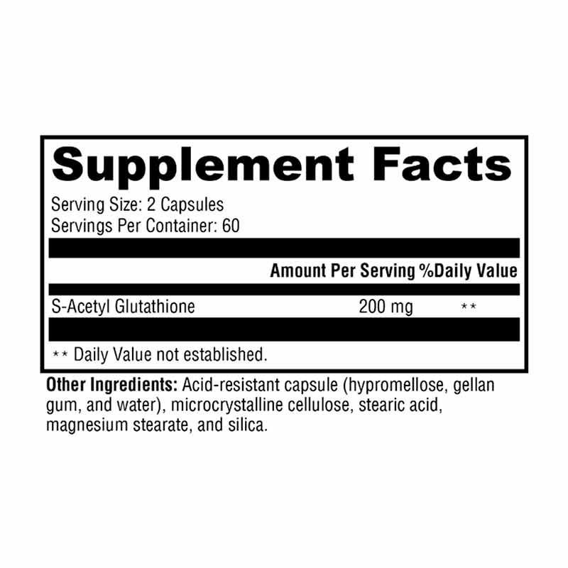 S-Acetyl Glutathione, 120 Veg Capsules, by Xymogen, image #2