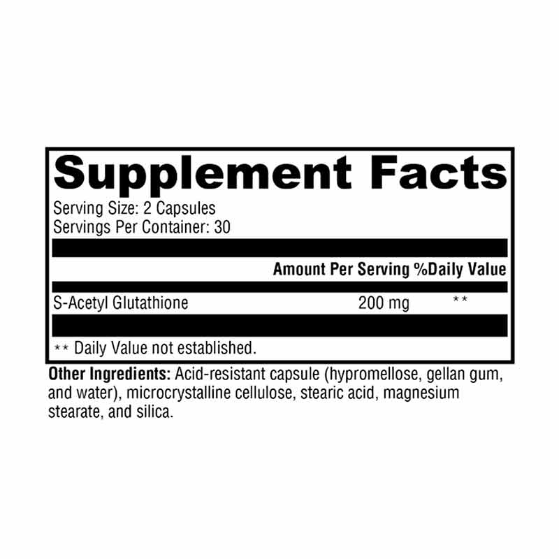 S-Acetyl Glutathione, 60 Veg Capsules, by Xymogen, image #2