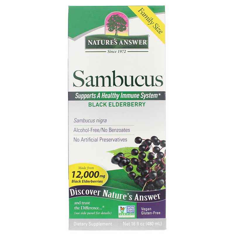 Sambucus Black Elderberry Extract, 16 Oz, by Natures Answer