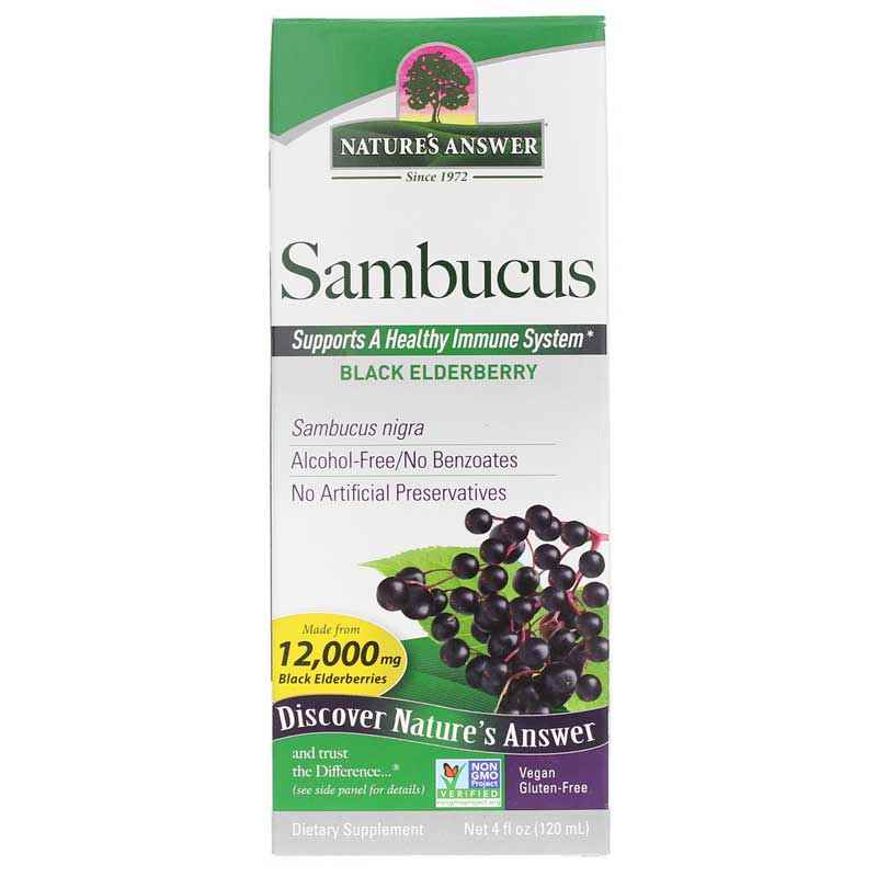 Sambucus Black Elderberry Extract, 4 Oz, by Natures Answer