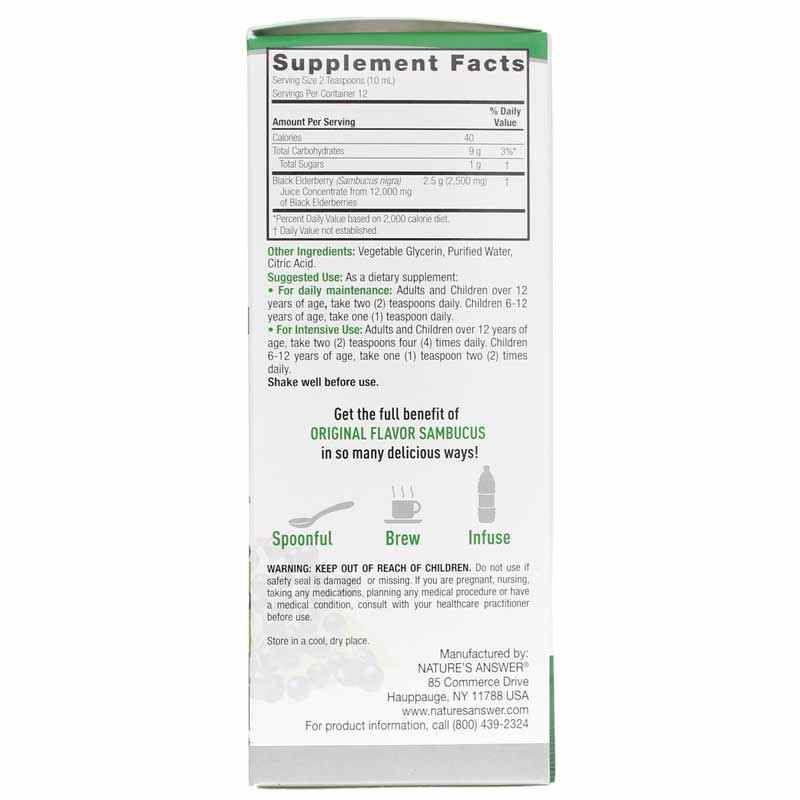 Sambucus Black Elderberry Extract, 4 Oz, by Natures Answer, image #2