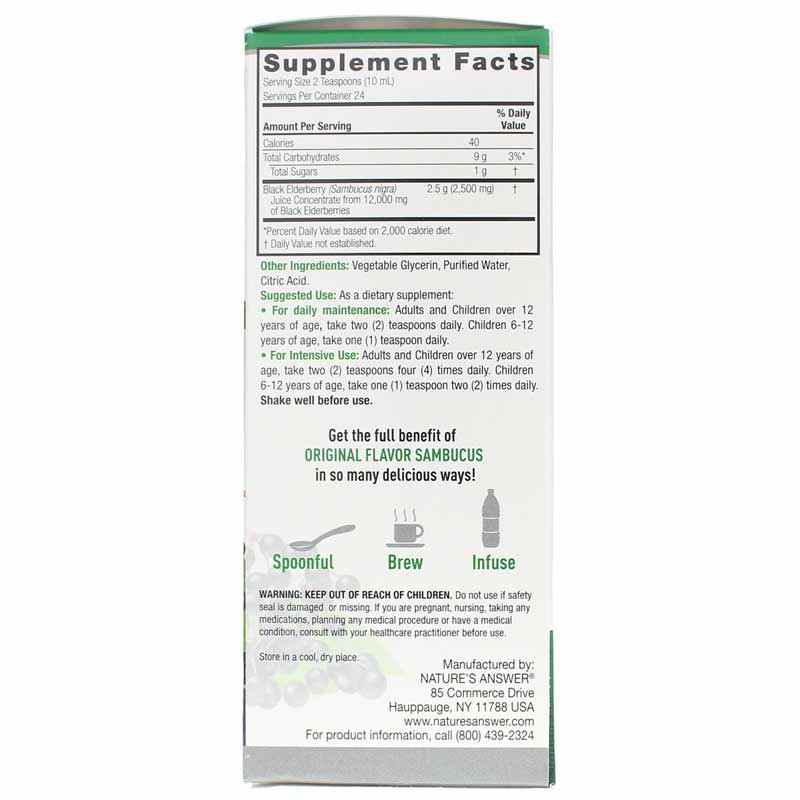 Sambucus Black Elderberry Extract, 8 Oz, by Natures Answer, image #2
