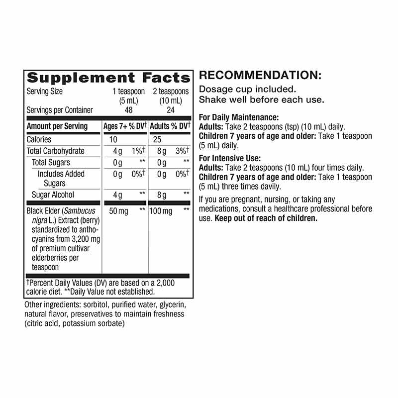 Sambucus Elderberry Sugar-Free Syrup, 8 Oz, by Natures Way, image #2