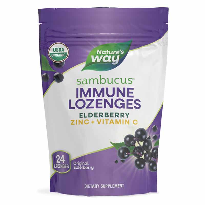Sambucus Elderberry Zinc Lozenges Organic, Original, by Natures Way