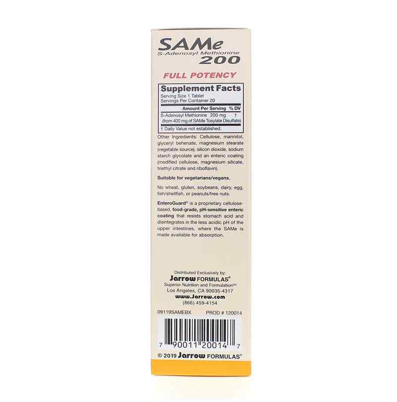 SAMe 200 Mg, 20 Tablets, by Jarrow Formulas, image #2