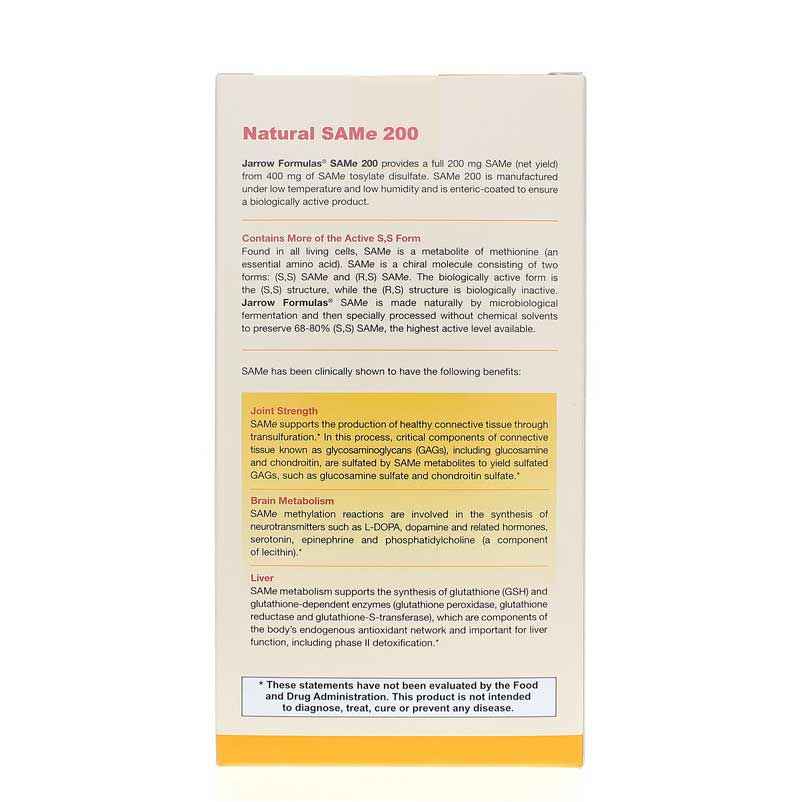 SAMe 200 Mg, 20 Tablets, by Jarrow Formulas, image #3