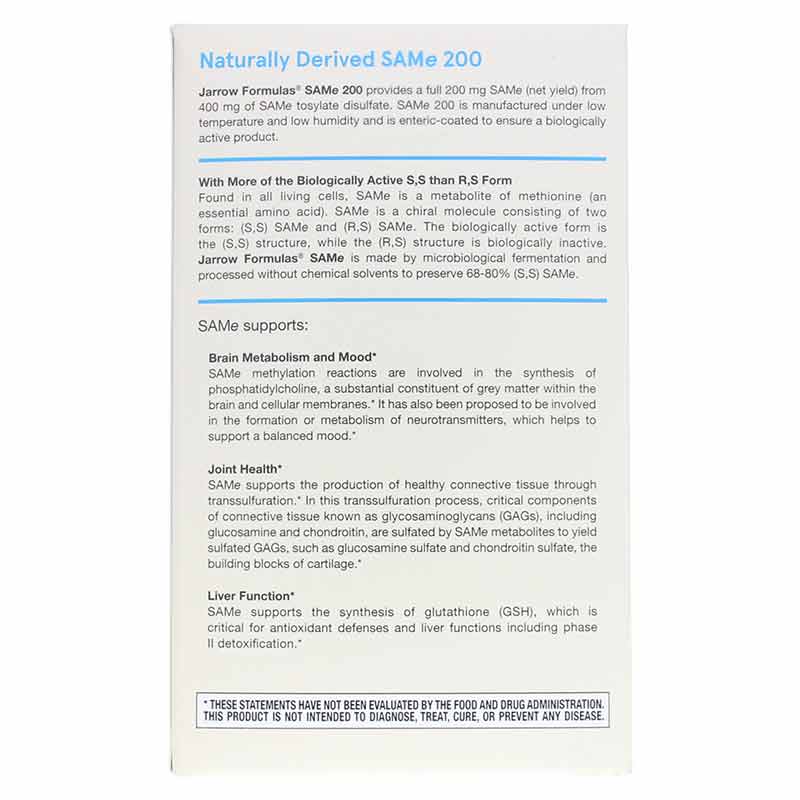 SAMe 200 Mg, 60 Tablets, by Jarrow Formulas, image #3