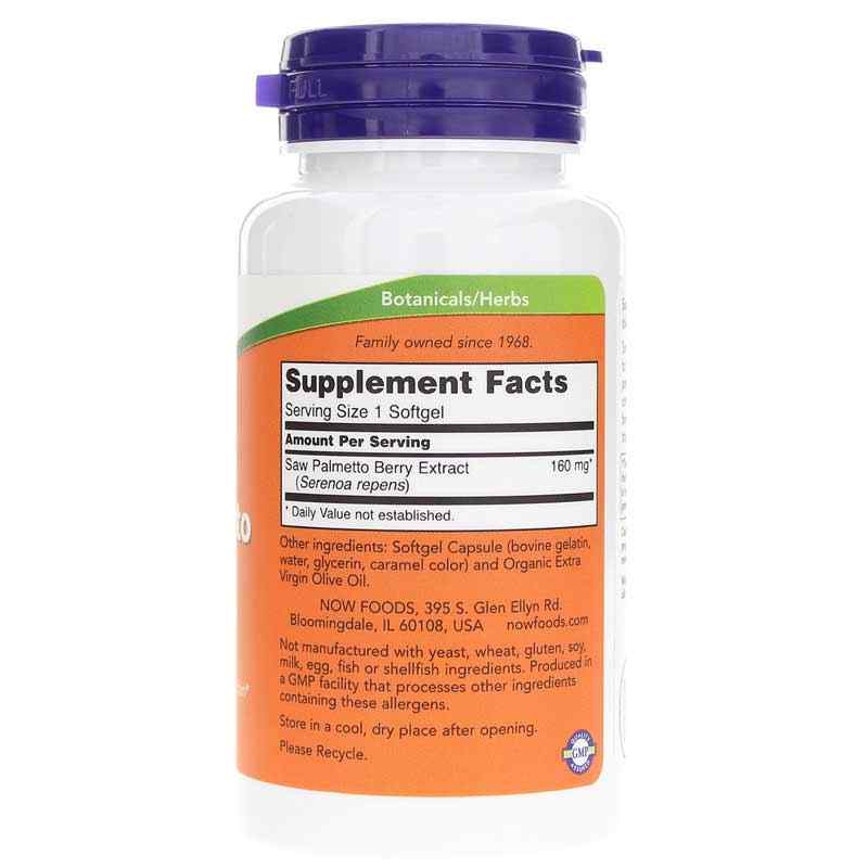 Saw Palmetto Extract 160 Mg, 120 Softgels, by NOW Foods, image #2