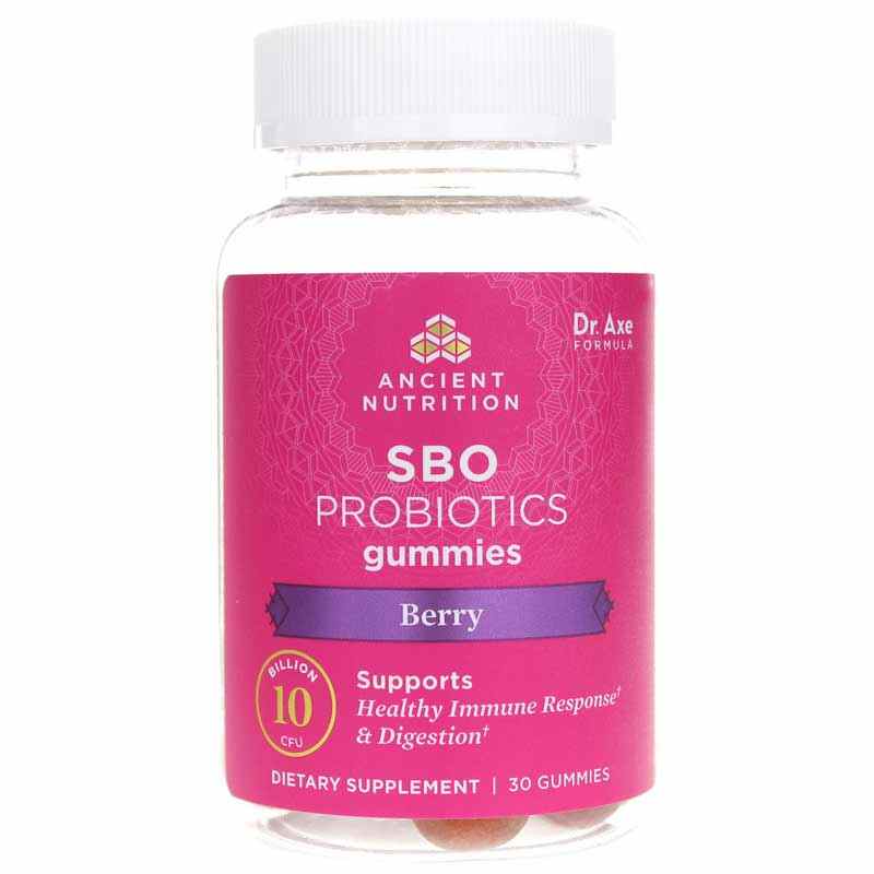 SBO Probiotics Gummies 10 Billion CFU, Berry, 30 Gummies, by Ancient Nutrition