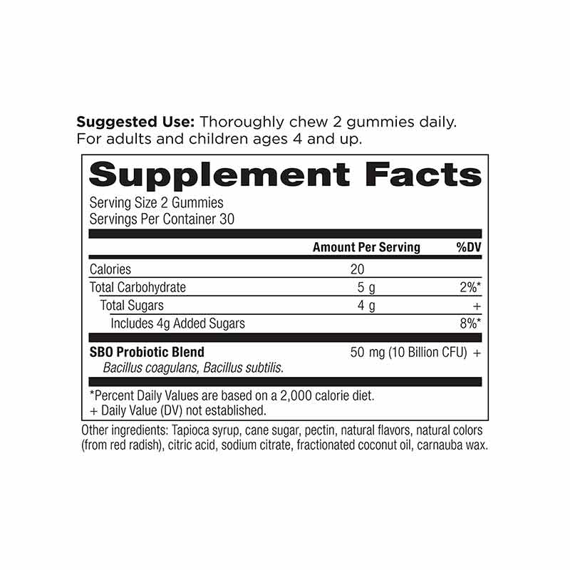 SBO Probiotics Gummies 10 Billion CFU, Berry, 60 Gummies, by Ancient Nutrition, image #2