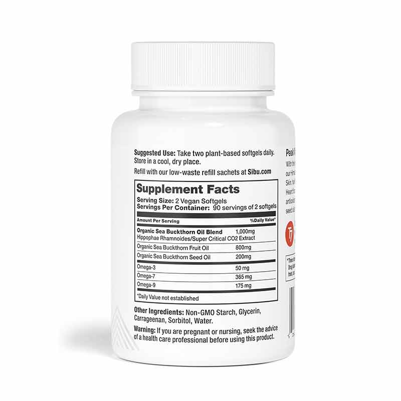 Sea Buckthorn Oil Softgels, 180 Softgels, by Sibu Beauty, image #2