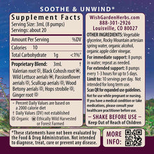 Supplement Facts label for Serious Relaxer herbal tincture showing ingredients, serving size, and usage instructions on starr