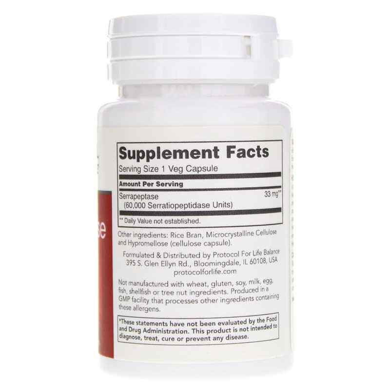 Serrapeptase 60,000 Units, by Protocol For Life Balance, image #2