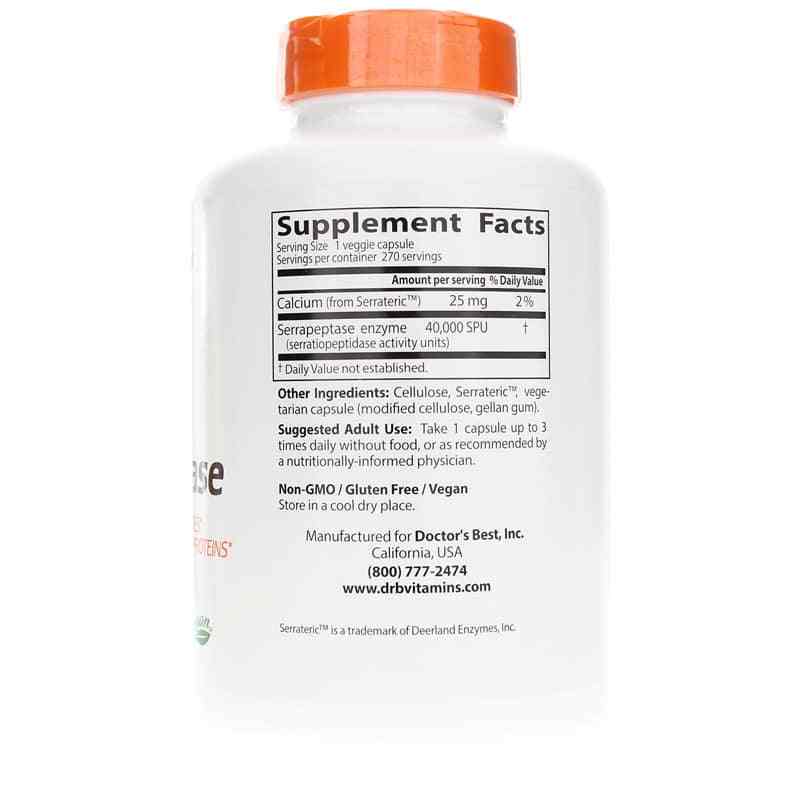 Serrapeptase, 270 Veg Capsules, by Doctors Best, image #2