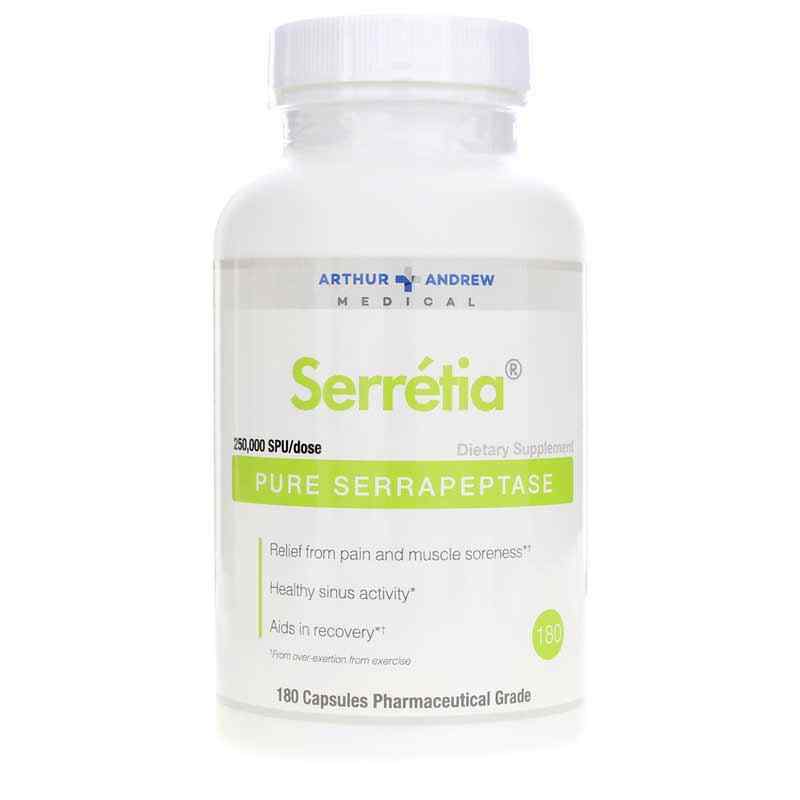 Serretia Pure Serrapeptase, 180 Capsules, by Arthur Andrew Medical