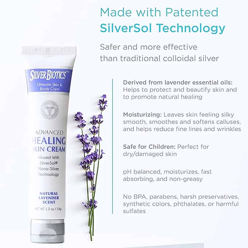 Silver Biotics Advanced Healing Skin Cream, Lavender, 1.2 Oz, by American Bio-Tech Labs, image #2