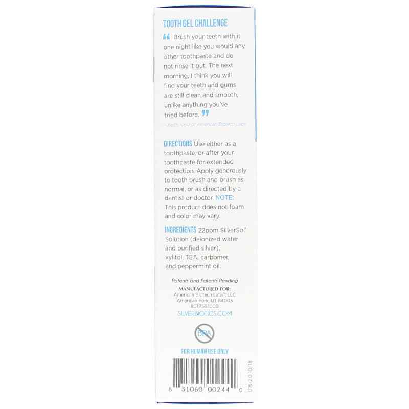 Silver Biotics Tooth Gel, Glacial Mint, by American Bio-Tech Labs, image #2