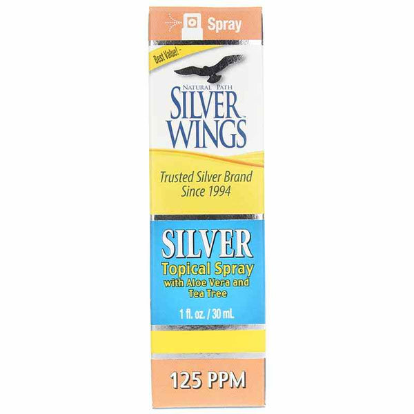 Natural Path Silver Wings Silver Topical Spray, Tea Tree Oil- Aloe Vera (1 fl oz)