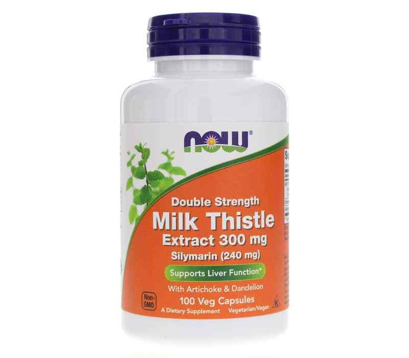 Silymarin Milk Thistle Extract 300 Mg Double Strength, 100 Veg Capsules, by NOW Foods