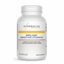 White capsule bottle of Similase Sensitive Stomach digestive enzymes by Integrative Therapeutics, 90 capsules.