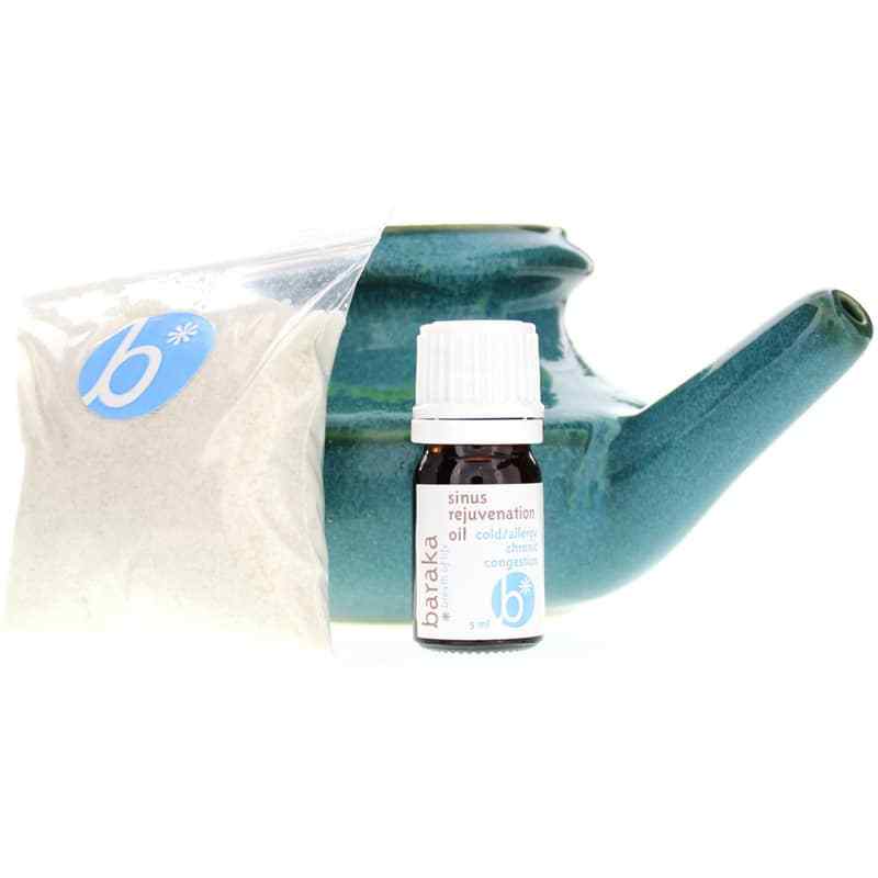 Sinus Care Kit w/ Sea Salt & Sinus Oil, Jade, by Baraka, image #2
