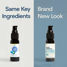 Dark glass spray bottle labeled "Sleep Formula" by Core Med Science, 1 oz size, with black pump top.
