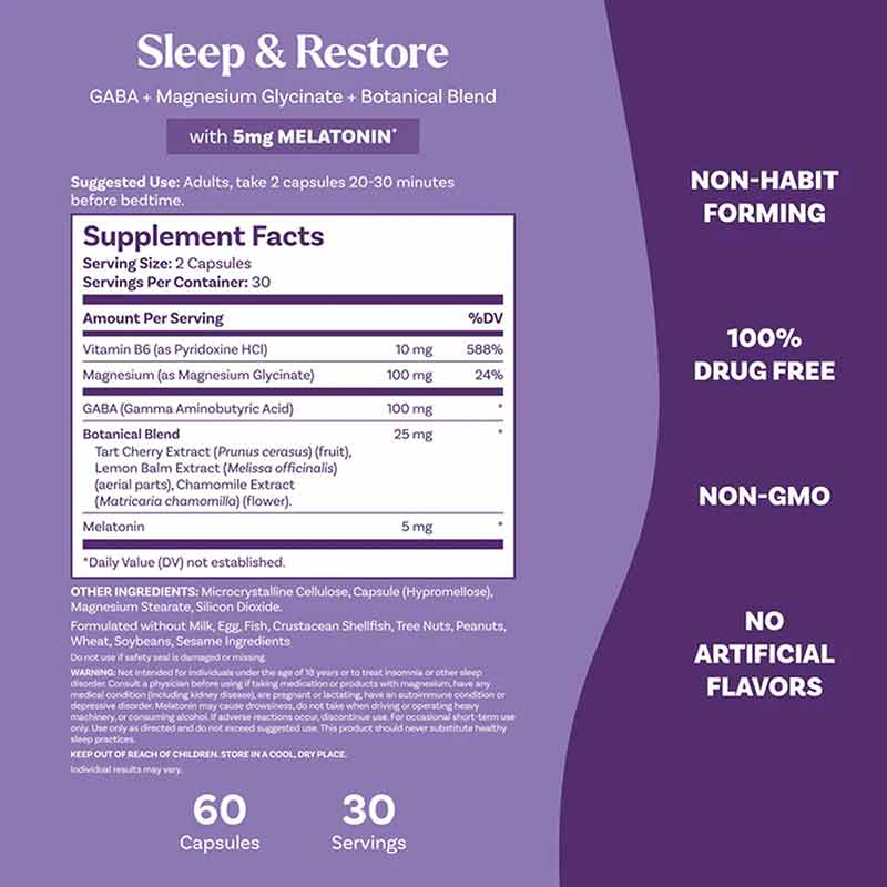 Sleep & Restore Capsule with Melatonin, 60 Capsules, by Natrol, image #4