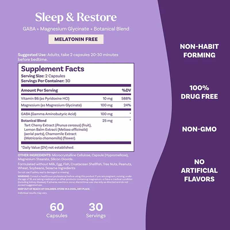 Sleep & Restore Capsule Non-Melatonin, 60 Capsules, by Natrol, image #4